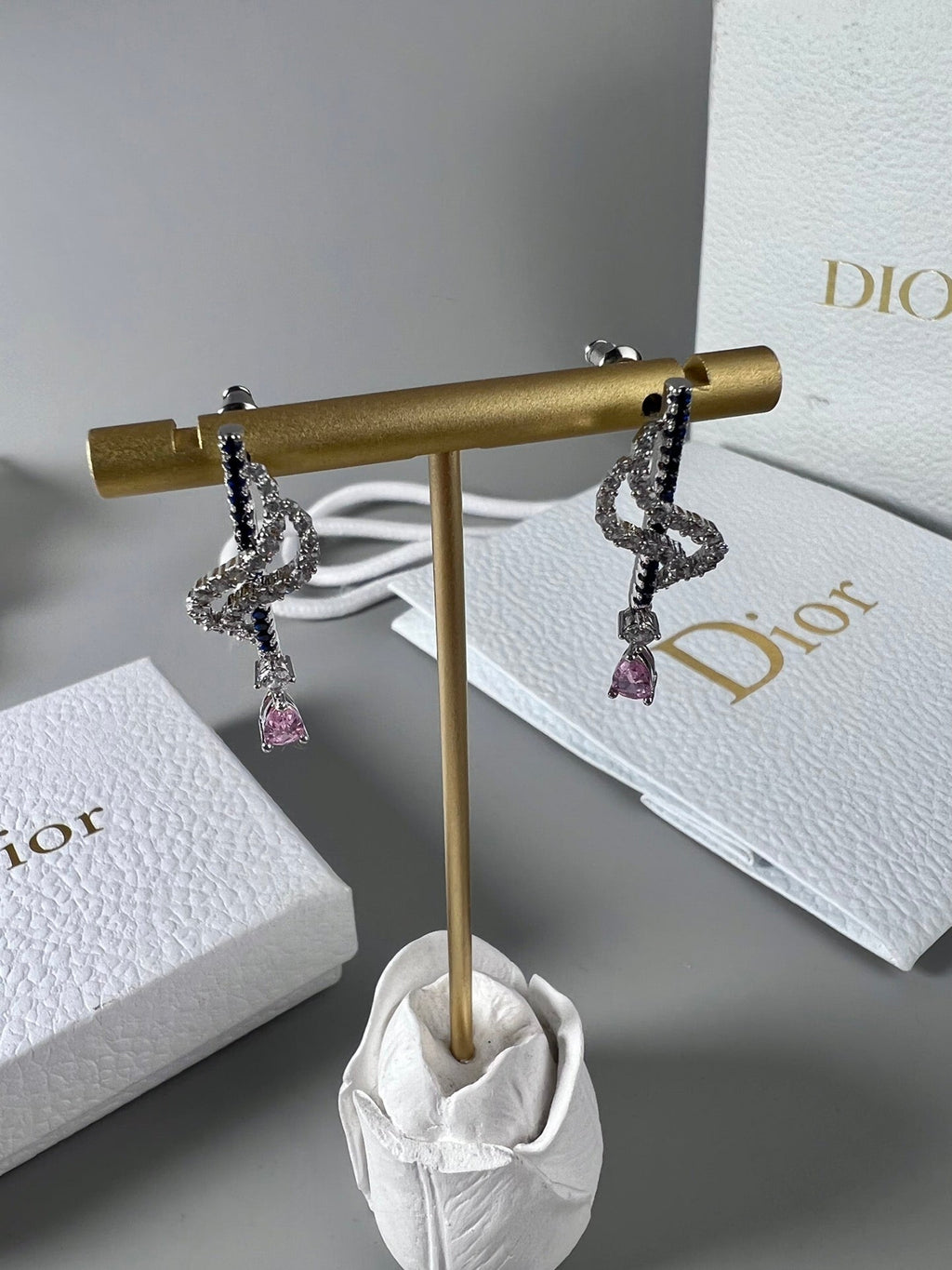 18K Dior Vintage Purple Crystal Earrings